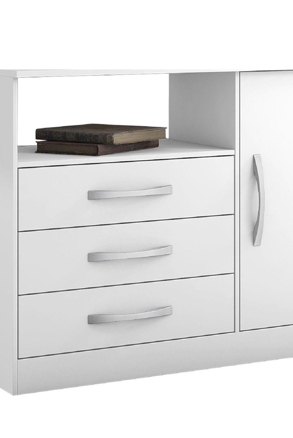 HOME MOBILI - Cómoda 1 Puerta 3 Cajón(es) Gual 90x76x36 cm Blanco