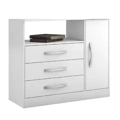 HOME MOBILI - Cómoda 1 Puerta 3 Cajón(es) Gual 90x76x36 cm Blanco