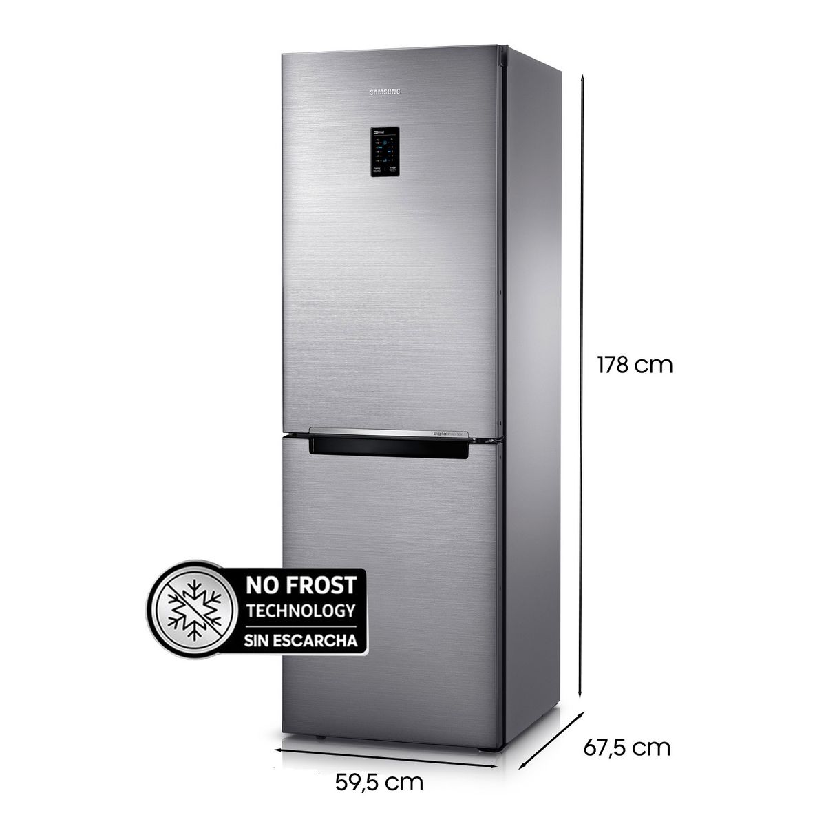 SAMSUNG - Refrigerador Bottom Freezer No Frost 311 Litros Refined Inox RB31K3210S9/ZS