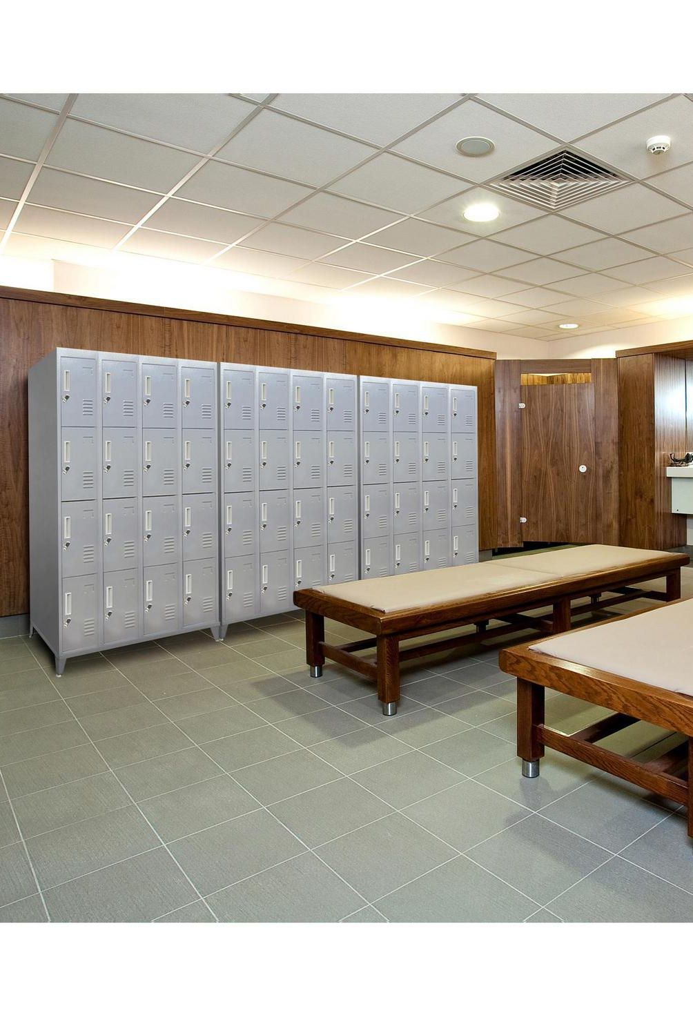 MALETEK - Locker 16 Puerta(s) 0 Cajón(es) 16 Repisa(s) 111x166x45 cm Gris