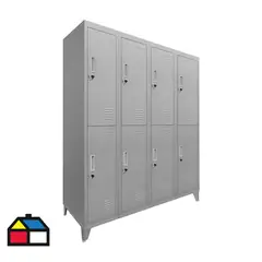 MALETEK - Locker 8 Puerta(s) 8 Cajone(s) 8 Repisa(s) 111x166x45 cm Gris