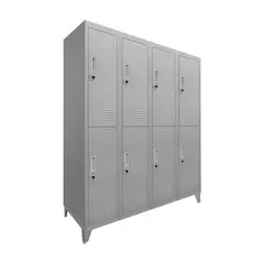 MALETEK - Locker 8 Puerta(s) 0 Cajón(es) 8 Repisa(s) 111x166x45 cm Gris