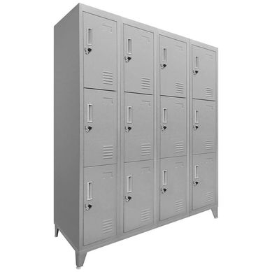 Lockers 12 puertas triple 166x111x45 cm acero