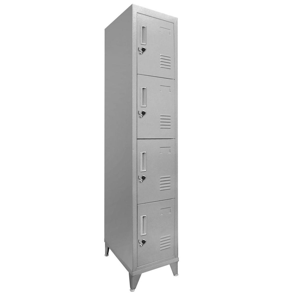 MALETEK - Locker 4 Puerta(s) 0 Cajón(es) 4 Repisa(s) 29x166x45 cm Gris