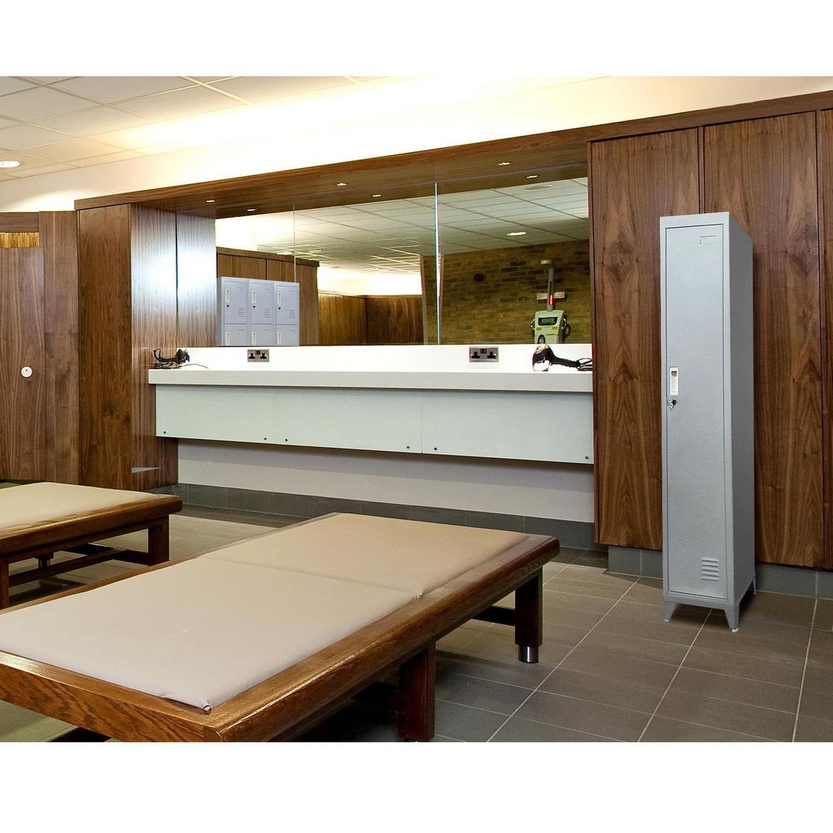 MALETEK - Locker 1 Puerta(s) 0 Cajón(es) 1 Repisa(s) 29x166x45 cm Gris