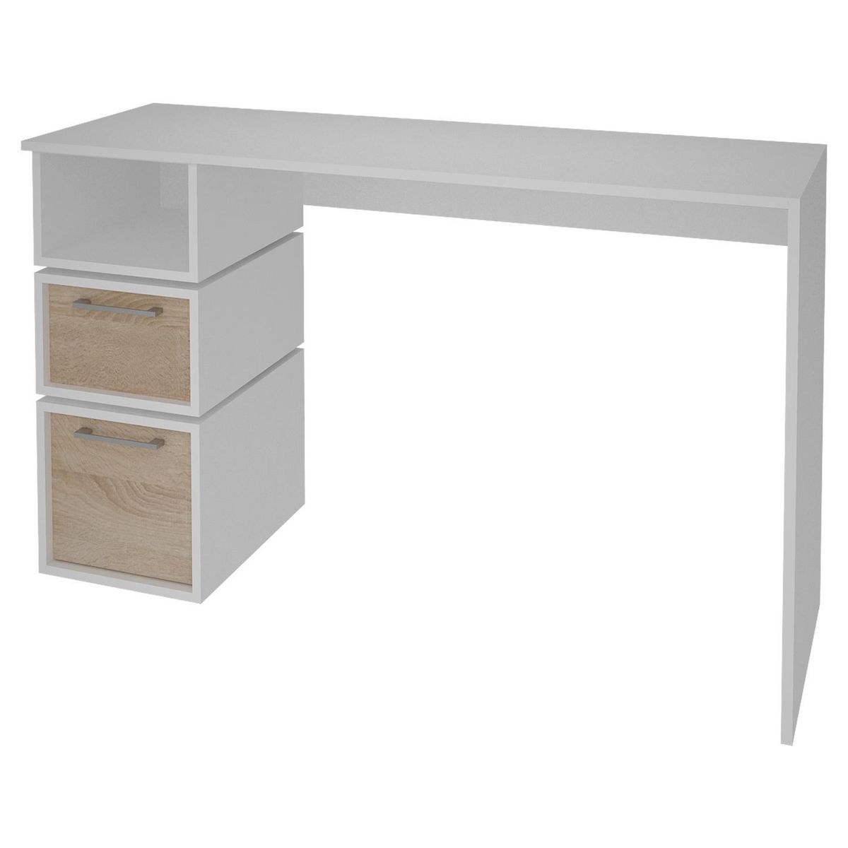 SILCOSIL - Escritorio flotado 75x120x47 cm melamina blanco-madera