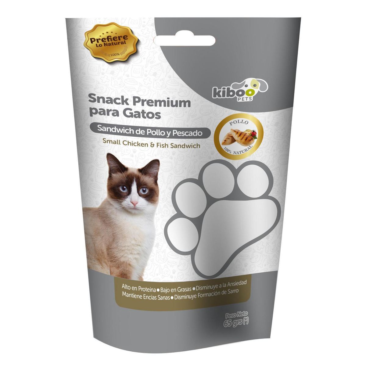 KIBOO PETS - Snack gato sandwich pollo/pescado