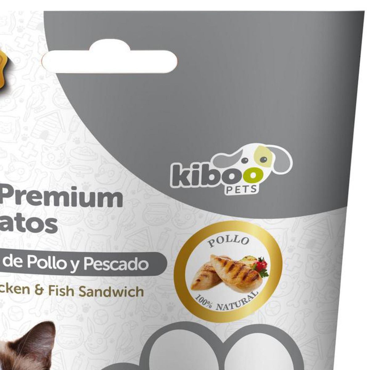 KIBOO PETS - Snack gato sandwich pollo/pescado