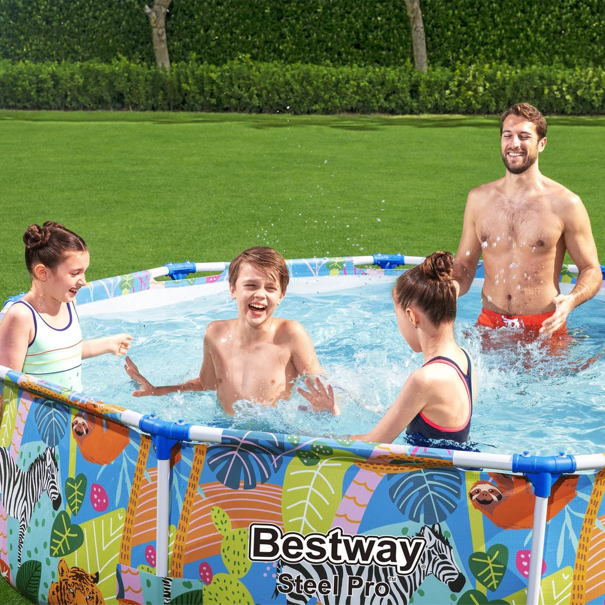 BESTWAY - Piscina estructural animales 305x305x66 cm 4062 litros