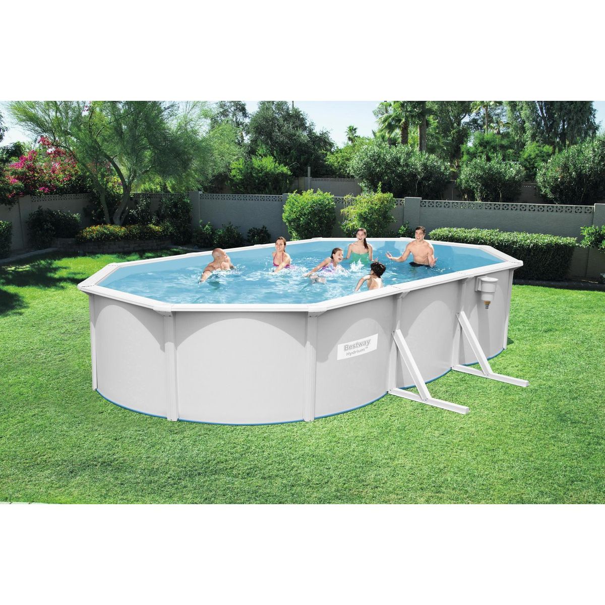 BESTWAY - Piscina estructural de acero ovalada 610x360x120 cm 19929 litros