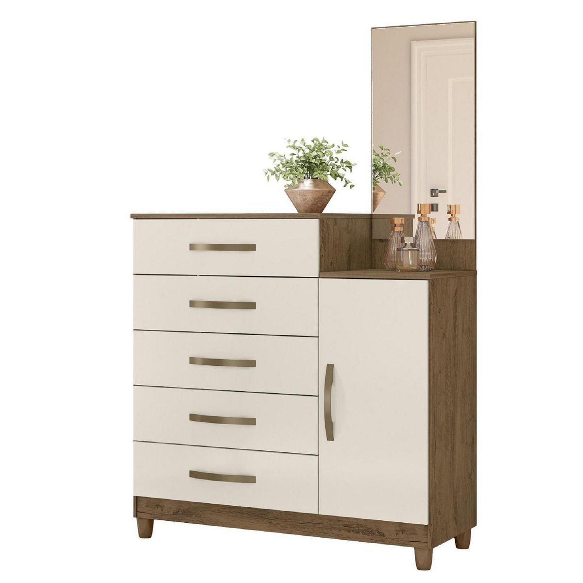 ROCH LTDA - Cómoda 1 Puerta 5 Cajón(es) Lisboa 104x170x45 cm Natural