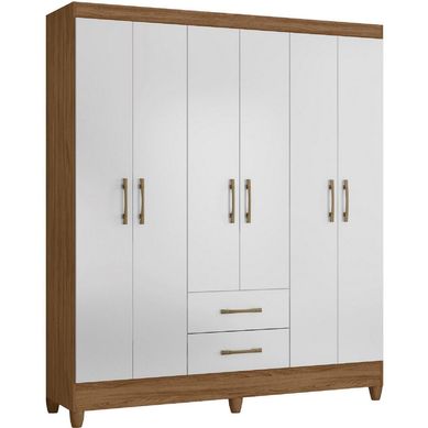 Clset 6 Puertas 2 Cajones Blanco 153x47x182 cm