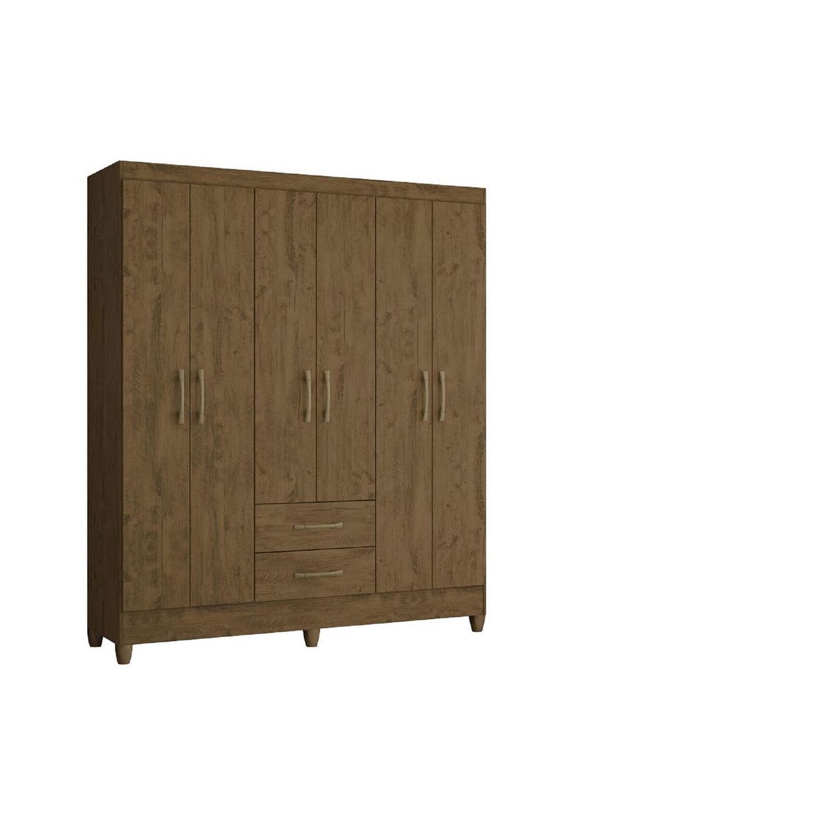 ROCH LTDA - Clóset 6 Puerta(s) 2 Cajón(es) 4 Repisa(s) 153x182x47 cm Blanco/Natural