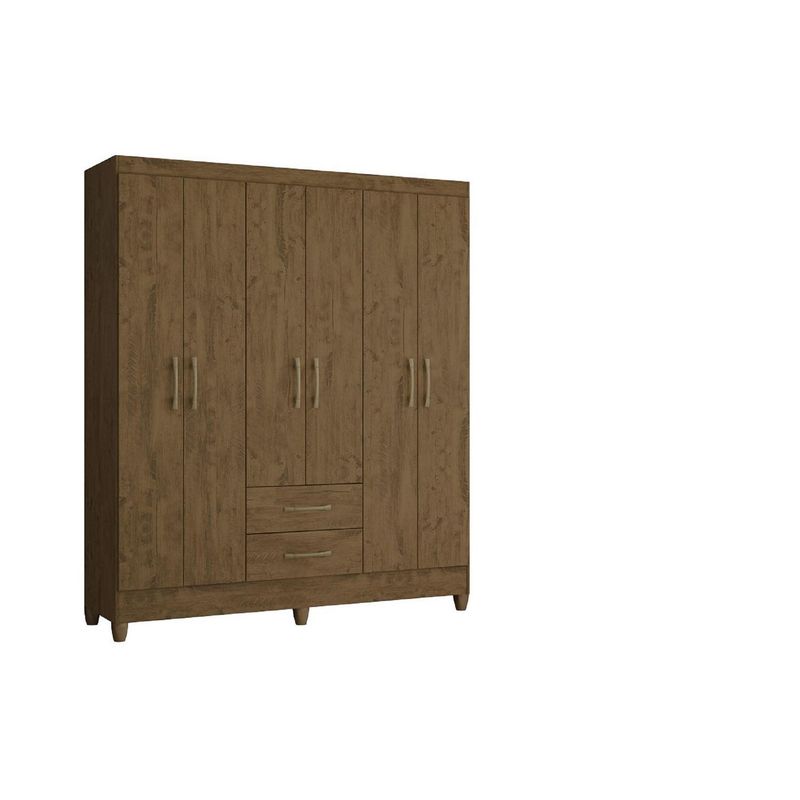 ROCH LTDA - Clóset 6 Puerta(s) 2 Cajón(es) 4 Repisa(s) 153x182x47 cm Blanco/Natural