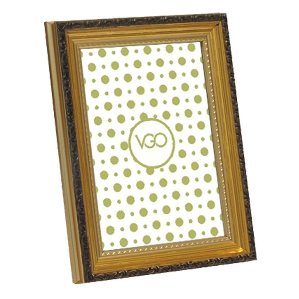 VGO - Marco de Foto con Brillos 20x25 cm Café oscuro Plástico