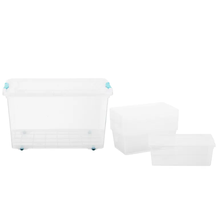 Set 8 Cajas Modubox 6 l + 1 Caja 38 l Transparente | Sodimac Chile