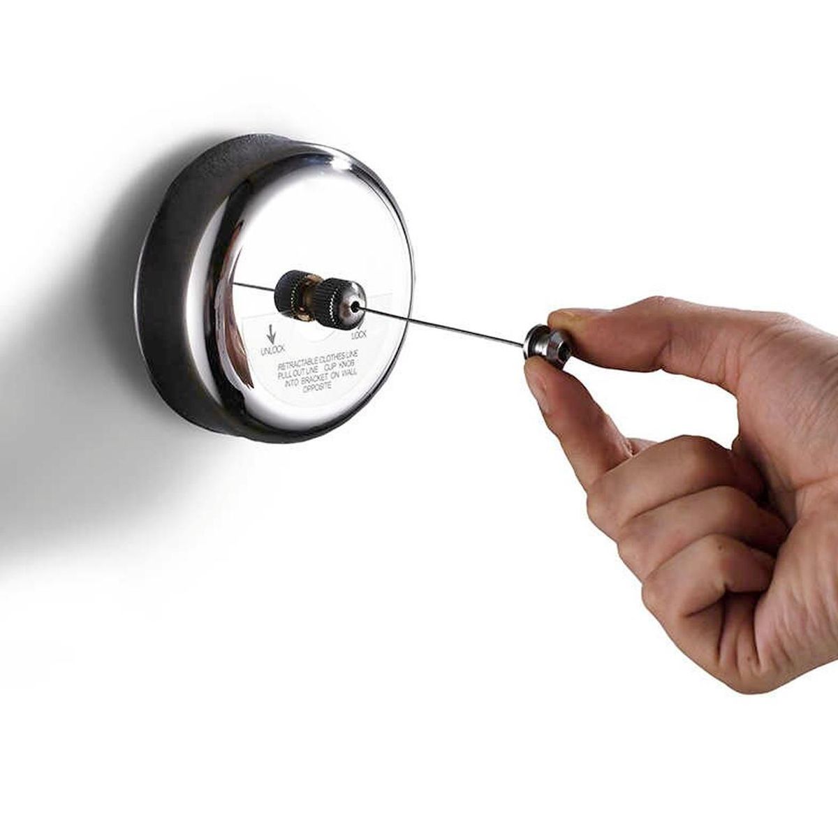 IMPORTADORA USA - Colgante de Ropa Retráctil Muro Acero