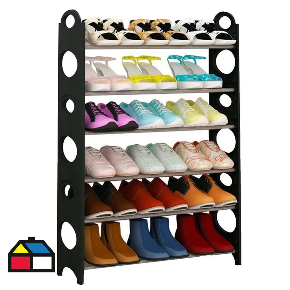 IMPORTADORA USA - Zapatera Plástico 6 Nivel(es) 65x95x20 cm Negro