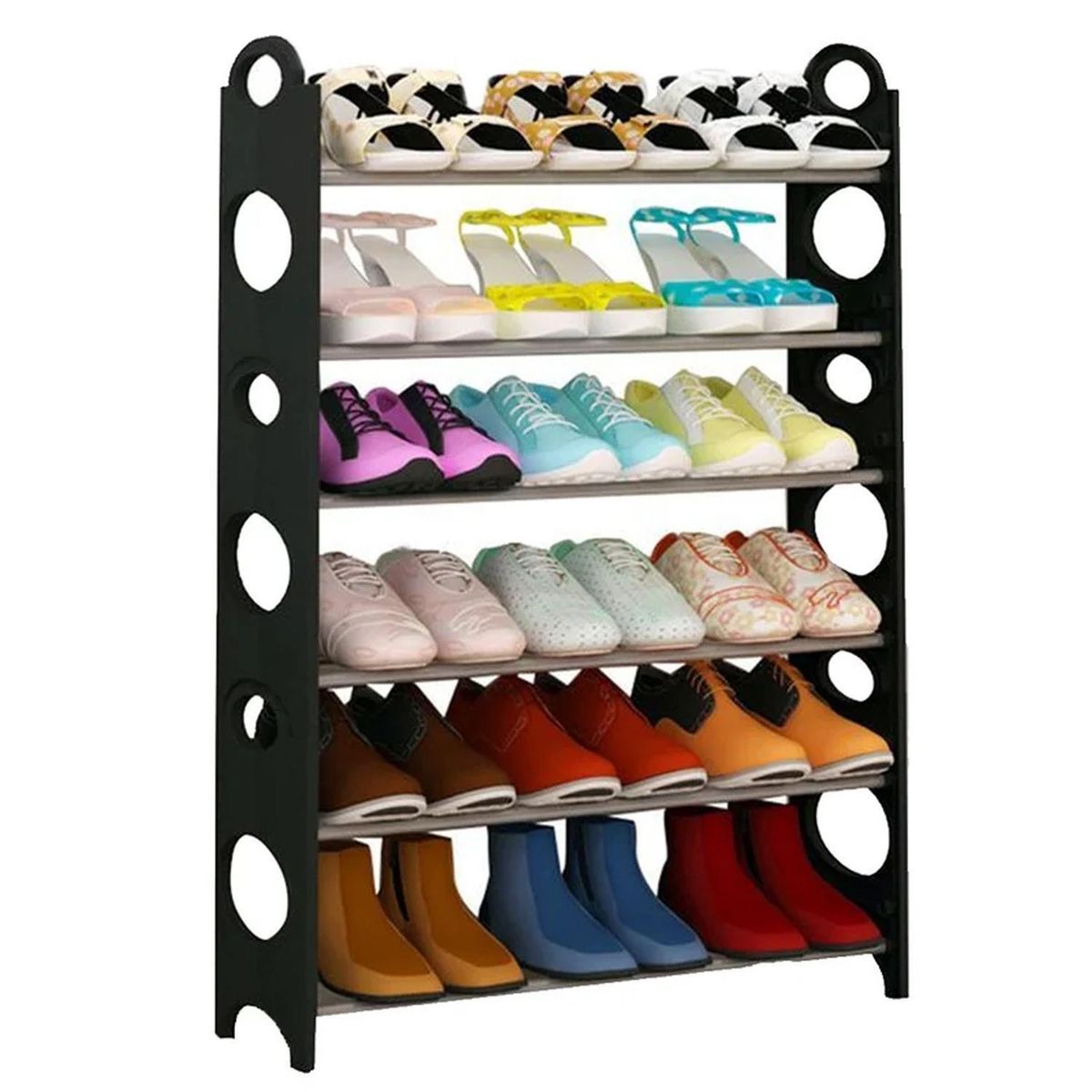 IMPORTADORA USA - Zapatera Plástico 6 Nivel(es) 65x95x20 cm Negro