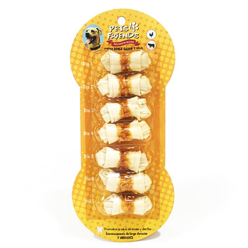 PETS AND FRIENDS - Hueso Doble para Perro Adulto Pollo/vacuno 200 gr
