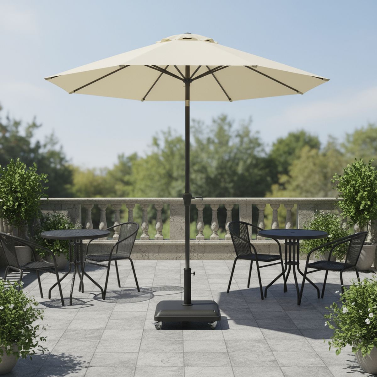 JUST HOME COLLECTION - Base concreto 37 kg con ruedas