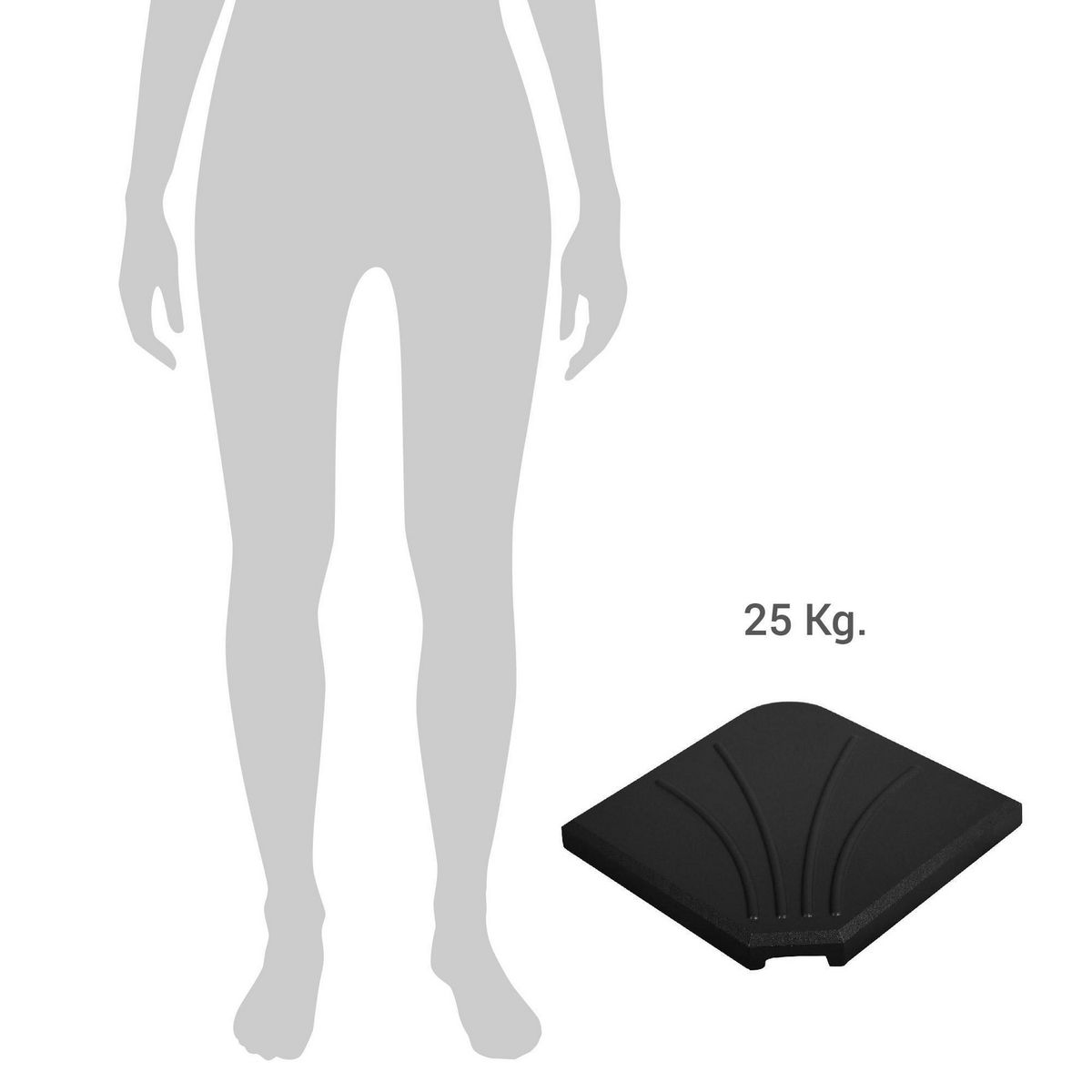 JUST HOME COLLECTION - Base para quitasol 25 kg negra