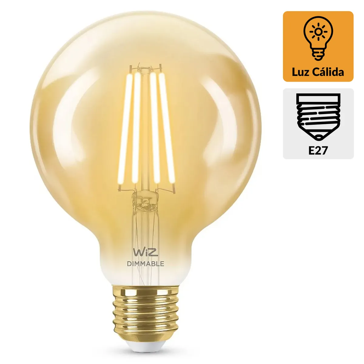 WIZ - Ampolleta Inteligente 6.9 W E27 640 lm Luz Cálida