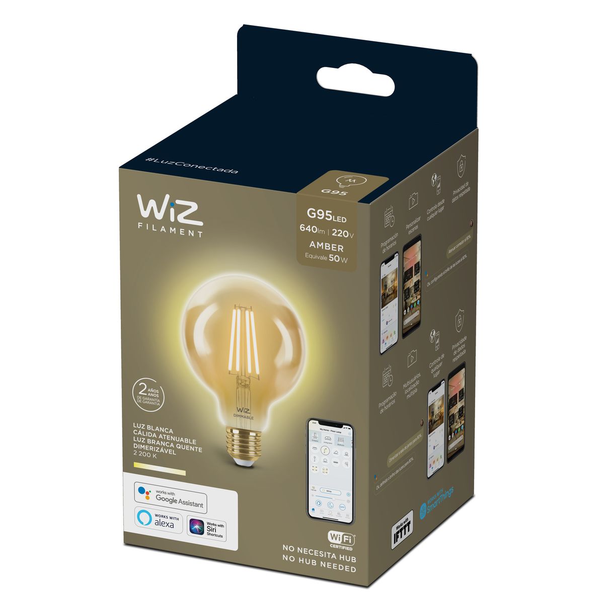 WIZ - Ampolleta Inteligente 6.9 W E27 640 lm Luz Cálida