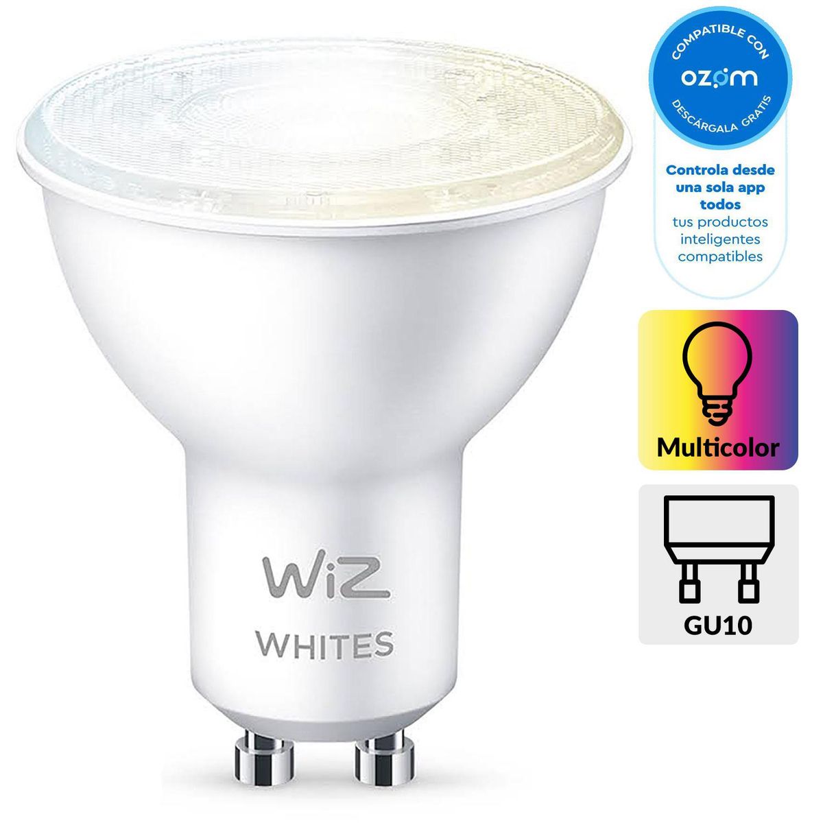 WIZ - Ampolleta Inteligente Led Wifi 4.9 W GU10 400 lm Luz Multicolor