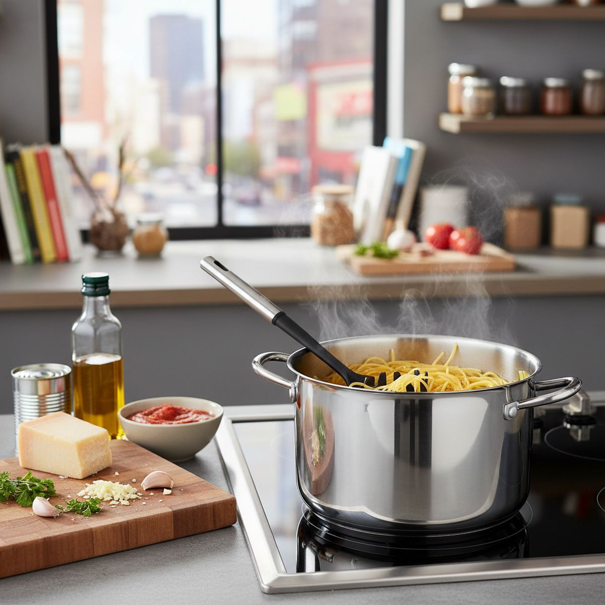 ILKO - Servidor de spaguetti 34 cm silver nylon