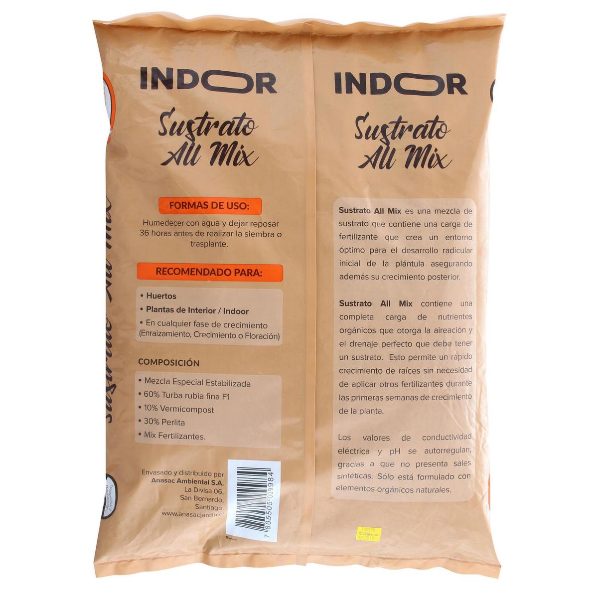 ANASAC - Sustrato all mix indoor 14 litros