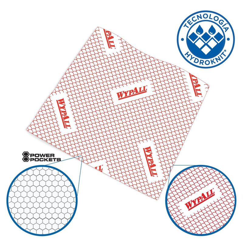 WYPALL - Paños industriales X80 plus rojo 10 paquetes x 30 unidades