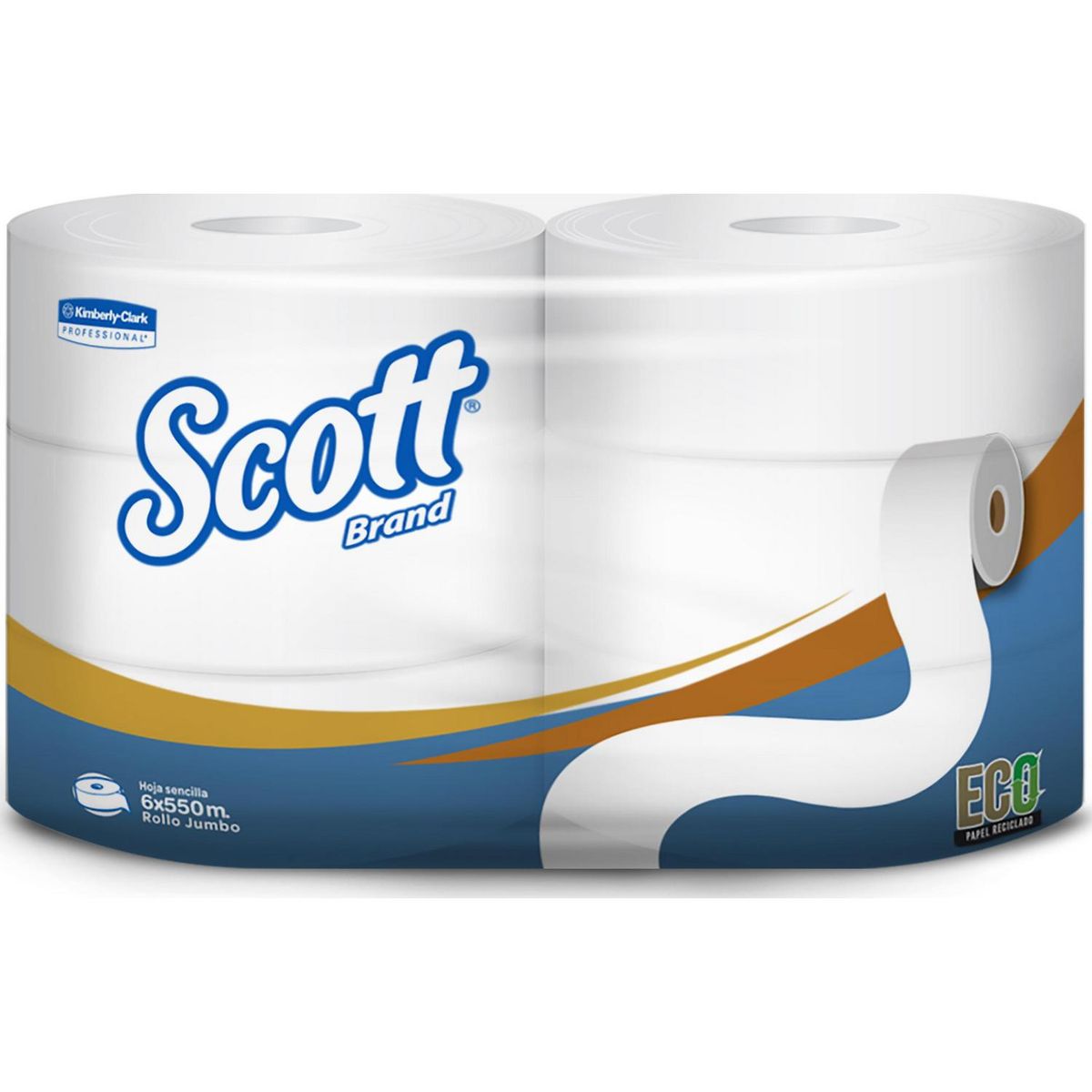 SCOTT - Papel Higiénico Jumbo  Hoja sencilla 3300 Rollos x 550 m