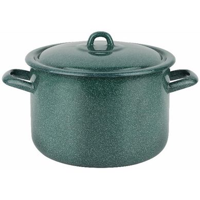 Olla 24 cm 5,5 l acero carbonico verde.