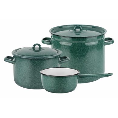 Batera de cocina 5 piezas acero carbonico verde