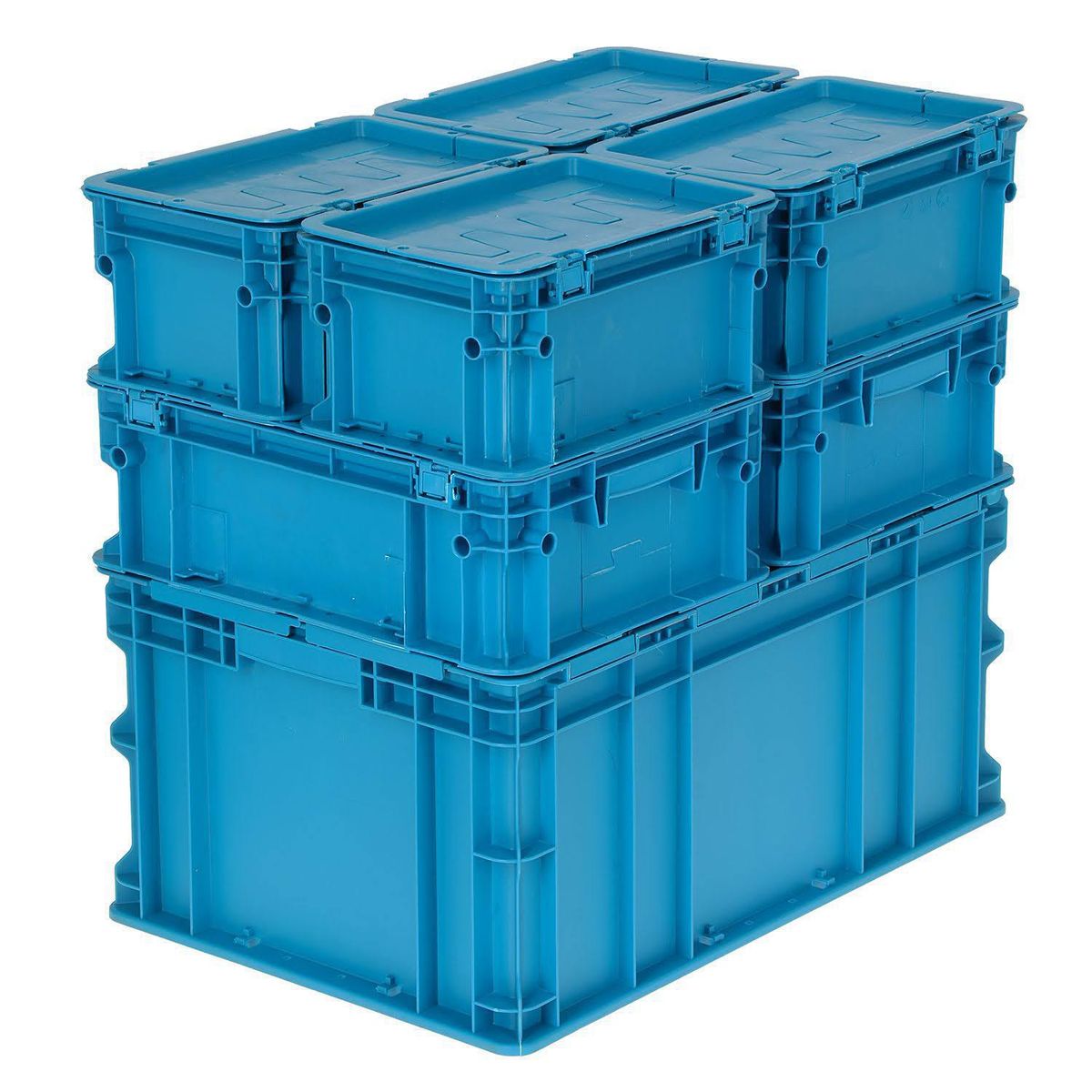 AUTORODEC - Pack 7 Cajas Modulares 40x60x61 cm 99 l Azul