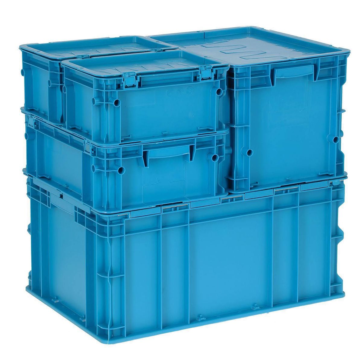AUTORODEC - Pack 5 Cajas Modulares 40x60x61 cm 100 cm3 Azul