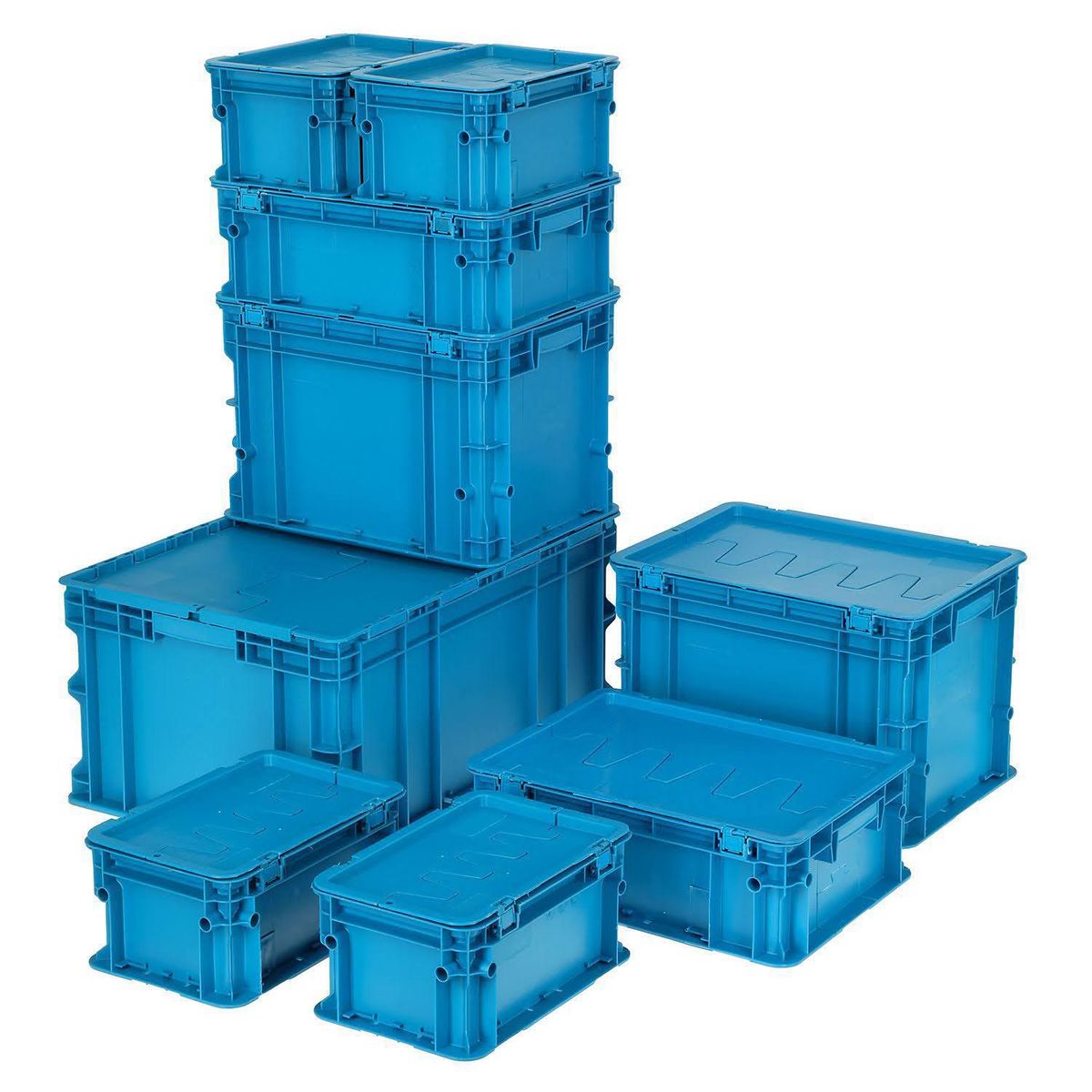 AUTORODEC - Pack 9 Cajas Modulares 40x90x61 cm 148 l Azul