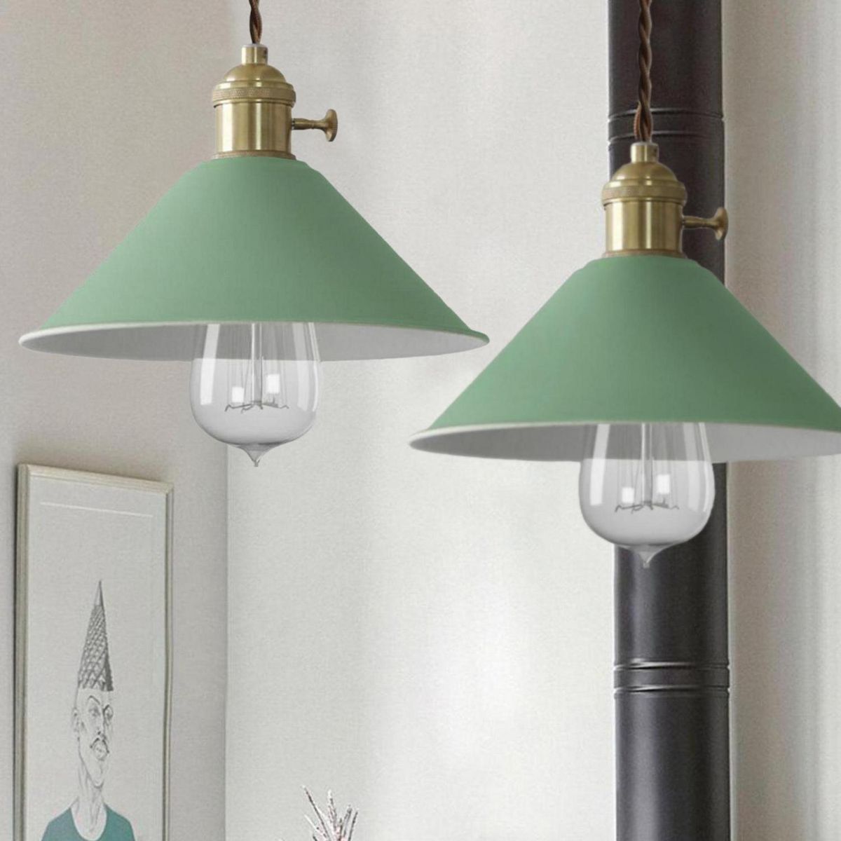 LUP - Lámpara colgante Loft 40 W aluminio E27 menta