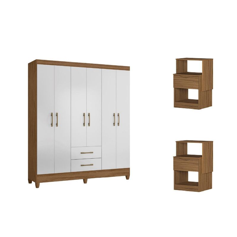 ROCH LTDA - Combo Clóset 6 puertas 2 cajones + 2 Veladores