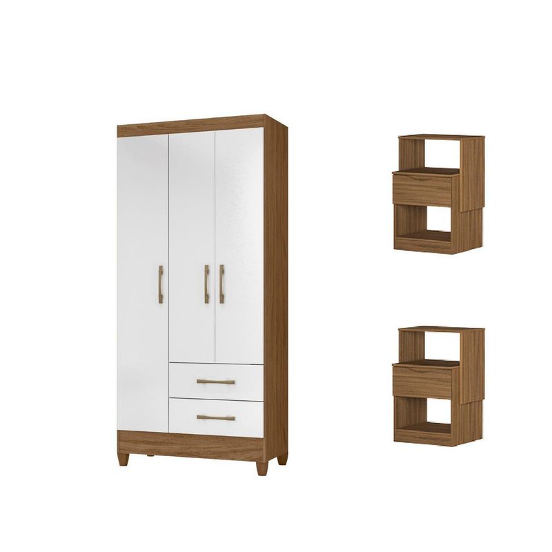 ROCH LTDA - Combo Clóset 3 puertas 2 cajones  + 2 Veladores