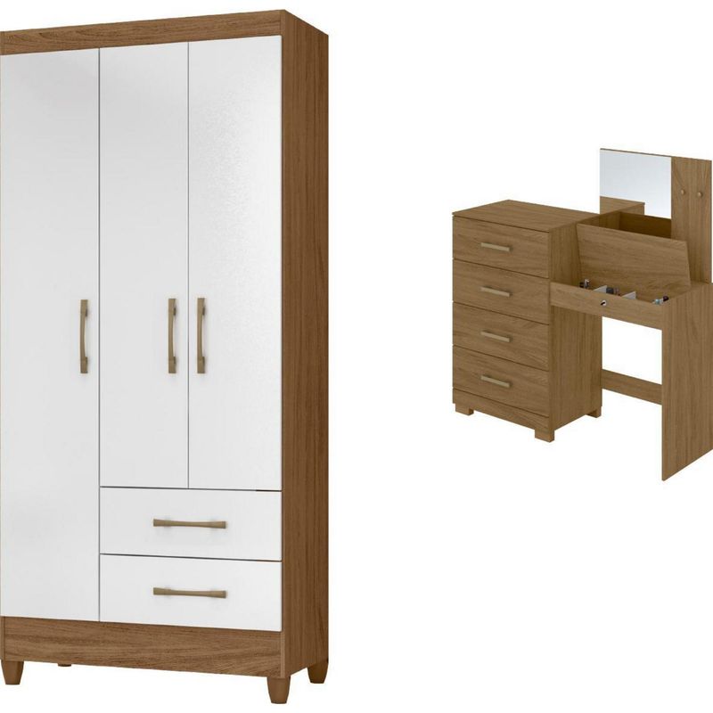 ROCH LTDA - Combo Clóset 3 puertas 2 cajones + Comoda