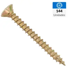 MAMUT - Tornillo Tirafondo Cabeza Phillips Madera 1-1/2 " 8 mm 144 Unidades