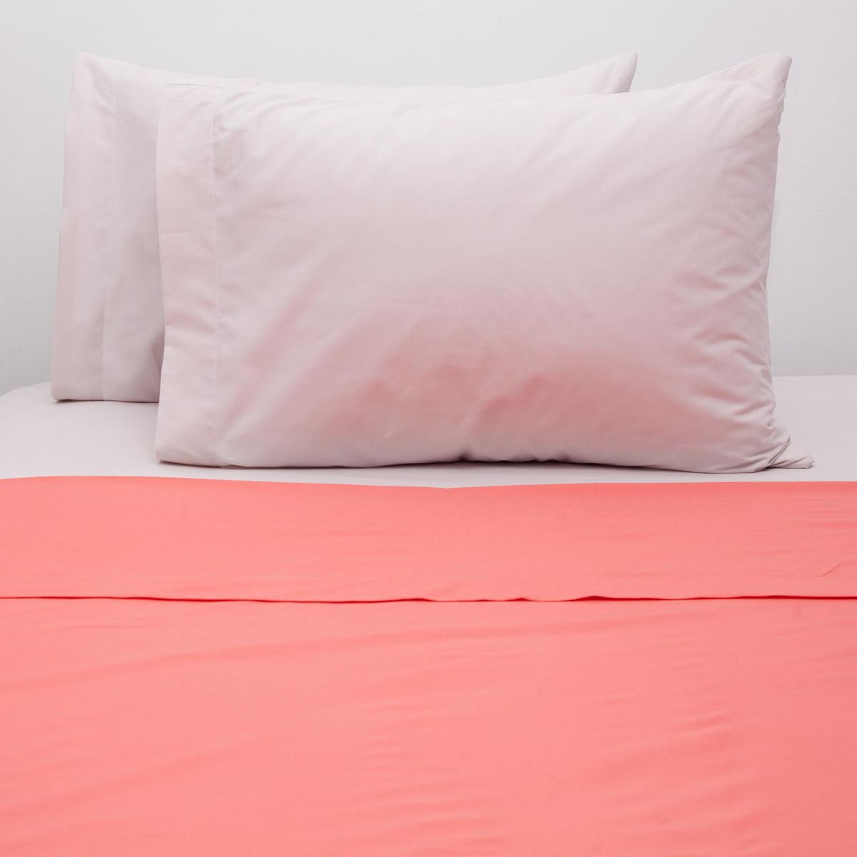 AMERICAN FAMILY - Juego de Sábanas Coral King 144 Hilos Coral/ Beige
