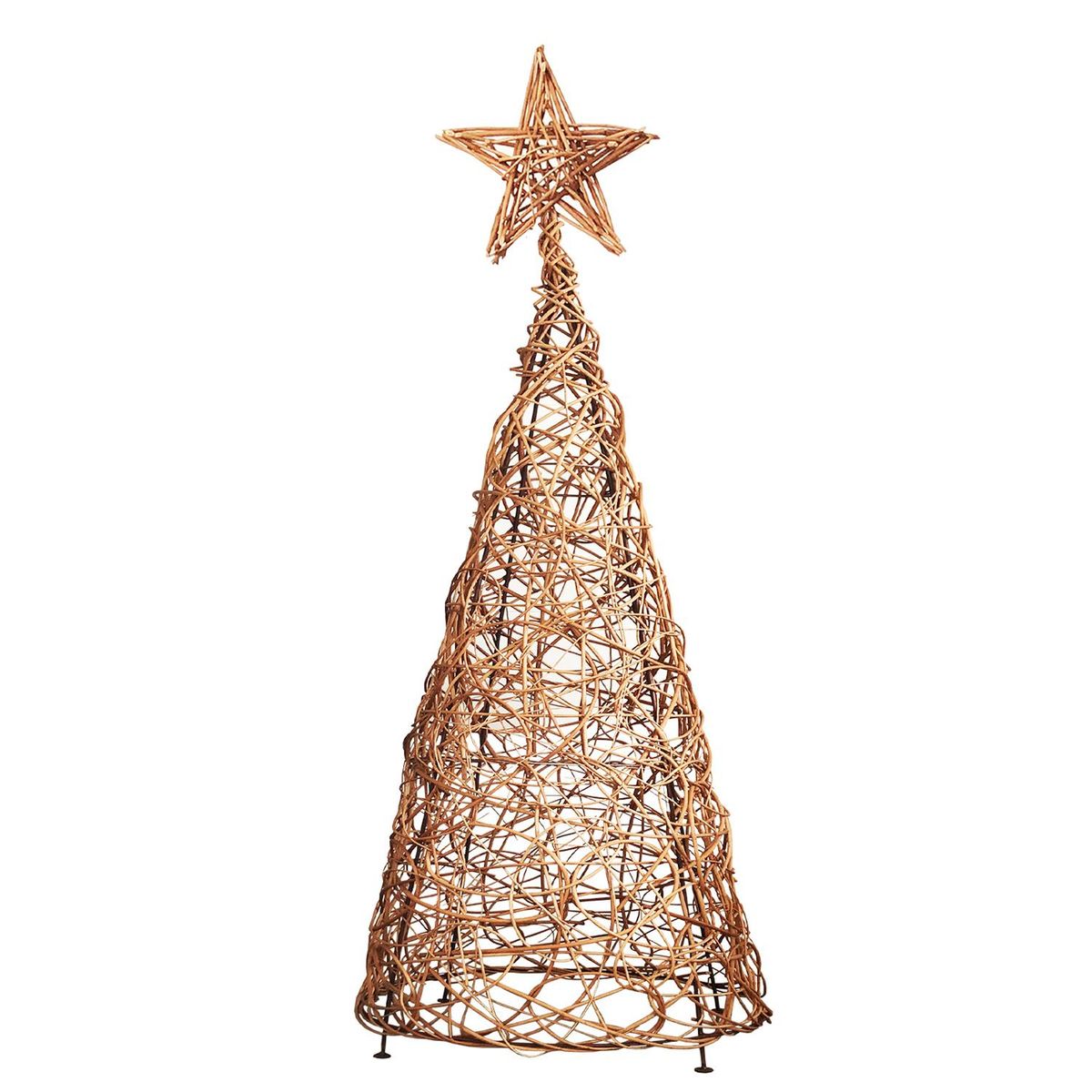 JENNY HOME - Árbol de Navidad con Estrella Artesanal 50x130 cm Café