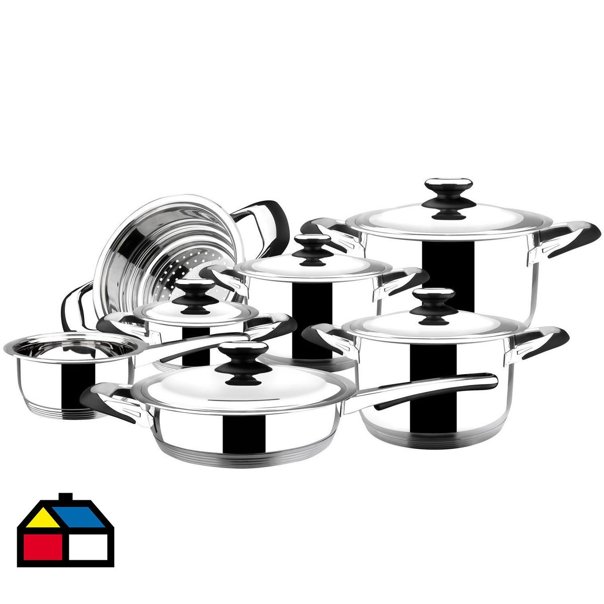 MAGEFESA - Batería de Cocina 12 Piezas Acero inoxidable  Plateado