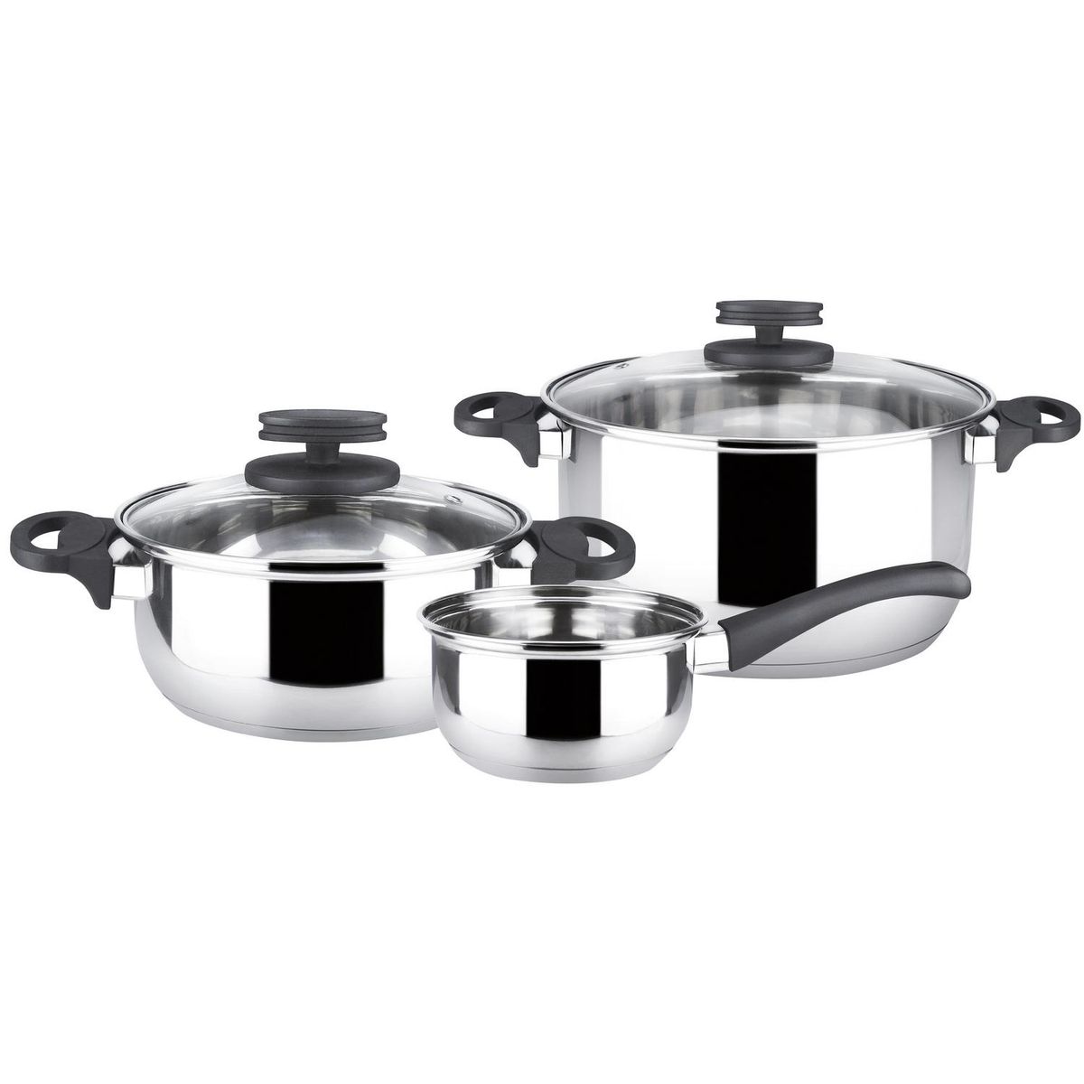 MAGEFESA - Batería de Cocina 5 Piezas Acero inoxidable Style Plateado