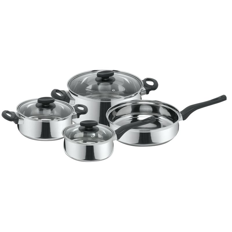MAGEFESA - Batería de Cocina 7 Piezas Acero inoxidable Deliss Plateado