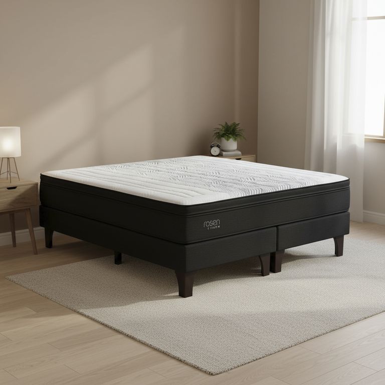 ROSEN Box Spring Base Dividida 2 plazas Box Spring Tempo Gris