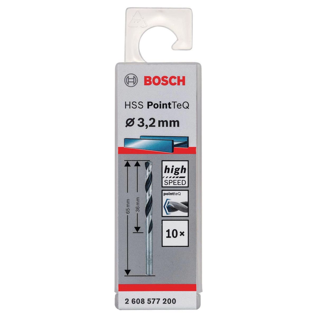 BOSCH - Set brocas para metal 3.2mm 10 unidades